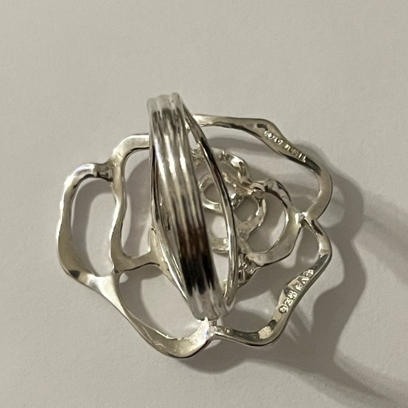 Sterling Silver Large Blooming Rose Flower 925 Statement Ring Size 11.5-12 - Picture 13 of 16